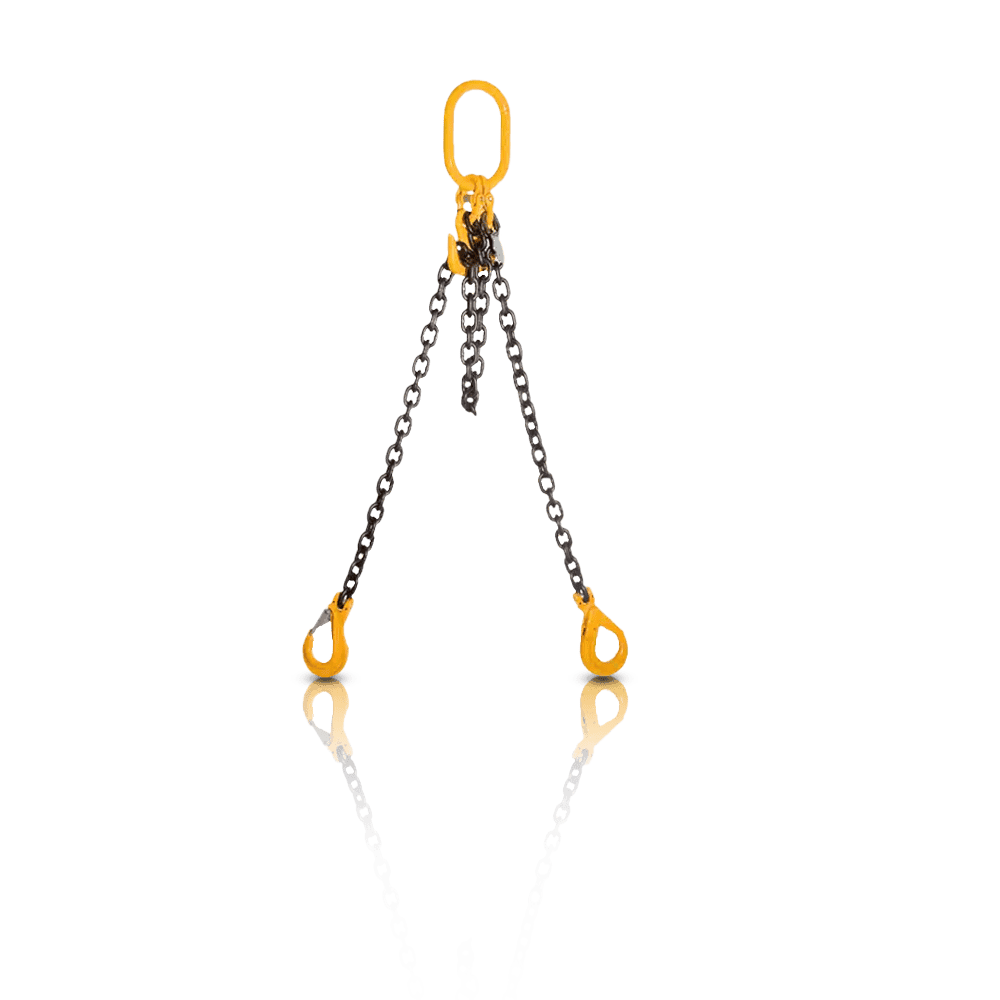 Lifting chain with hooks for construction and rigging tasks at Miniquip Hire in Australia.