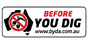 Dial Before You Dig logo displayed on Miniquip website for safety compliance