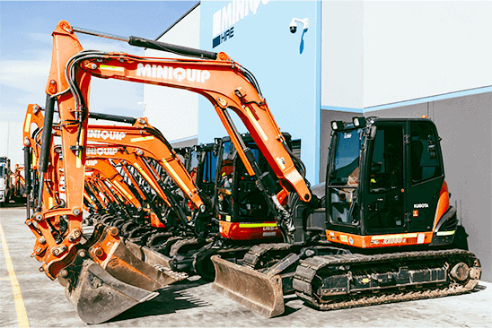 fleet of excavators and diggers for hire