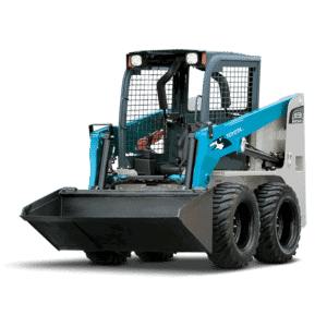 Mini skid steer loader for construction and landscaping projects.